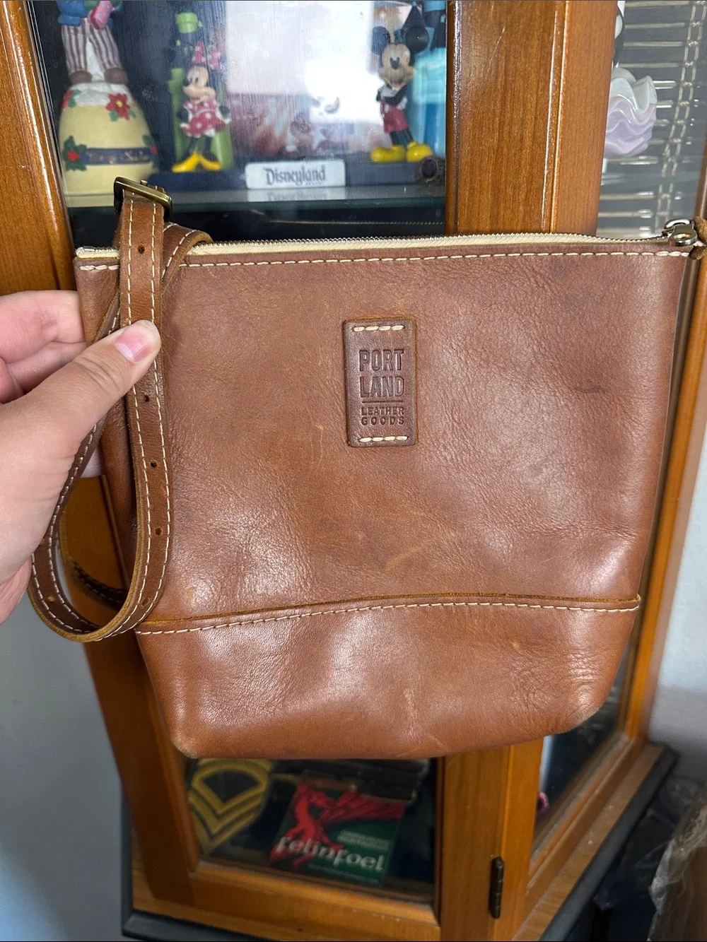 Portland Leather Cognac Brown Leather Crossbody